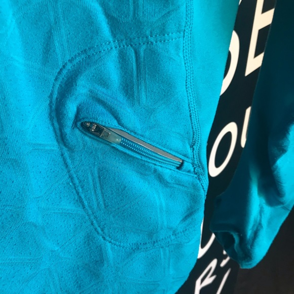 Nike Running Dri Fit Teal Blue Long Sleeve 3/4 ZIP - Picture 6 of 7